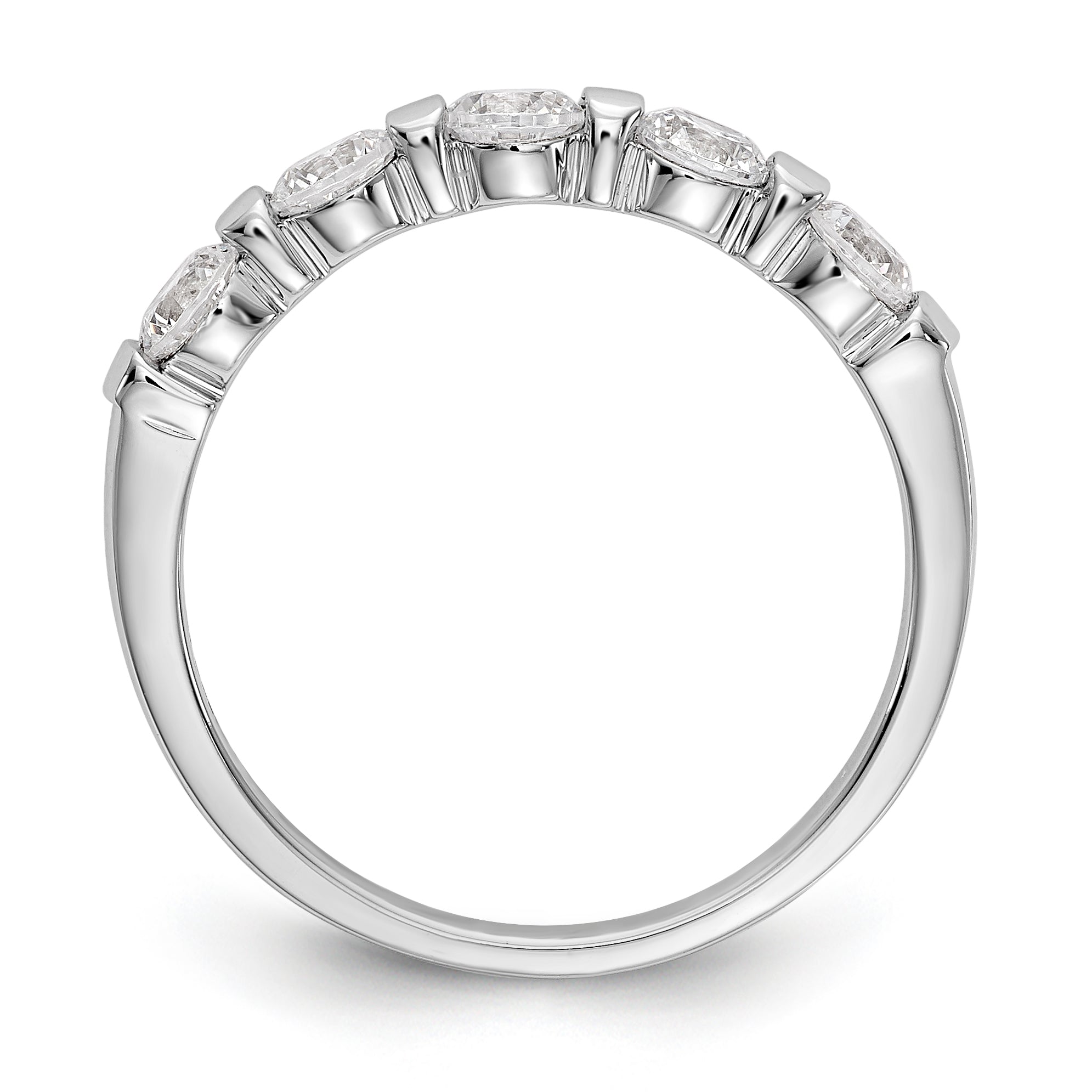 14K White Gold 5-Stone Channel-set (Holds 5-3.4mm Round) Diamond Band Mounting Secondary image