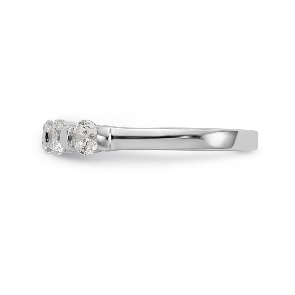 14K White Gold 5-Stone Channel-set (Holds 5-3.4mm Round) Diamond Band Mounting