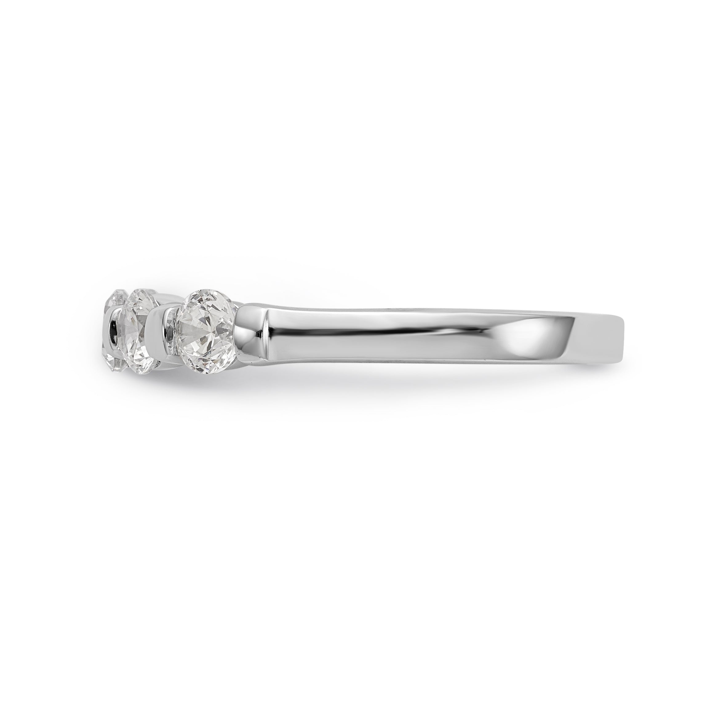 14K White Gold 5-Stone Channel-set (Holds 5-3.4mm Round) Diamond Band Mounting