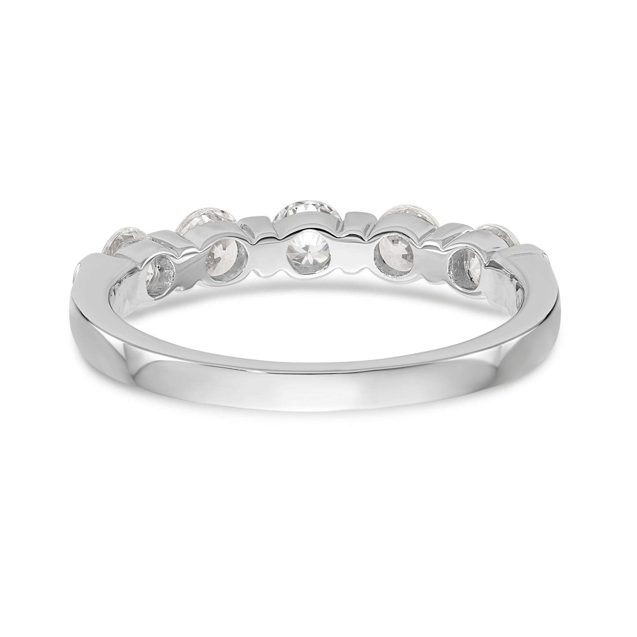 14K White Gold 5-Stone Channel-set (Holds 5-3.4mm Round) Diamond Band Mounting
