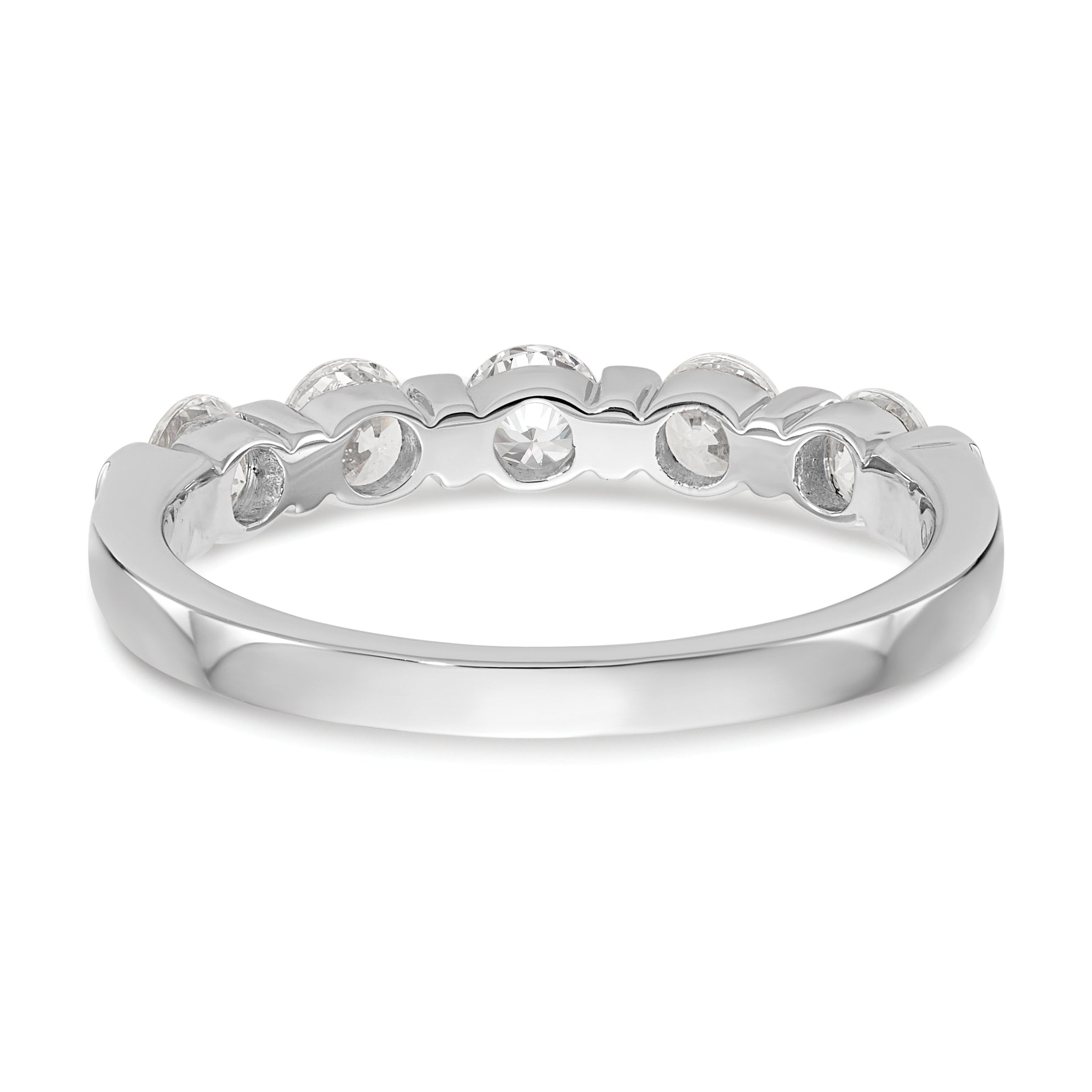 14K White Gold 5-Stone Channel-set 3/4 carat Complete Round Diamond Band