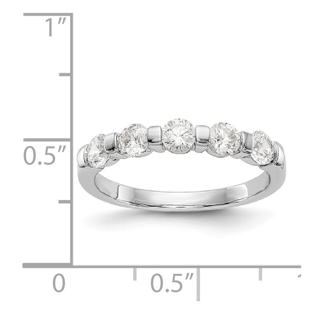 14K White Gold 5-Stone Diamond Band Mounting