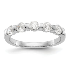 14K White Gold 5-Stone Channel-set (Holds 5-3.4mm Round) Diamond Band Mounting