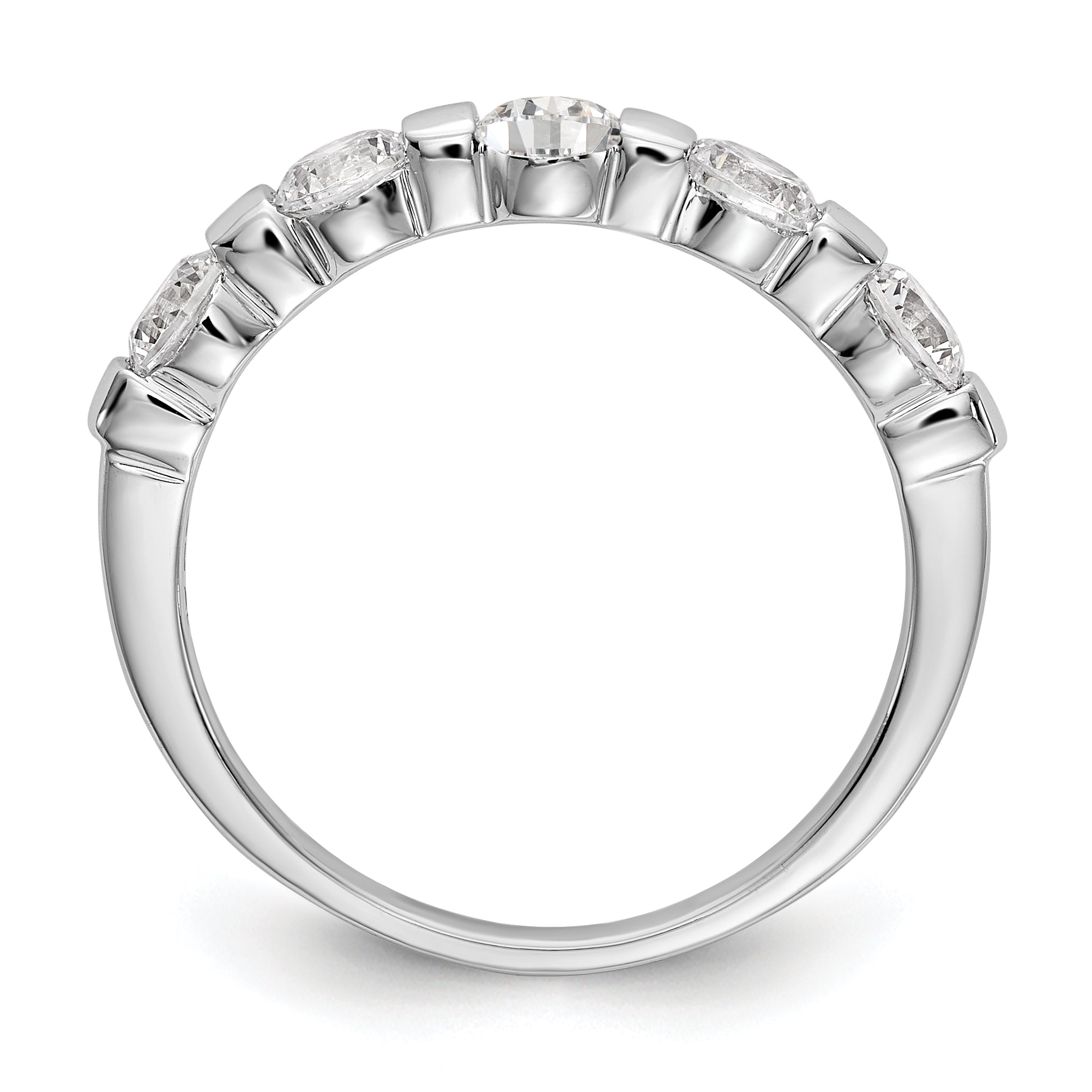 14K White Gold 5-Stone Channel-set 1 carat Complete Round Diamond Band Secondary image