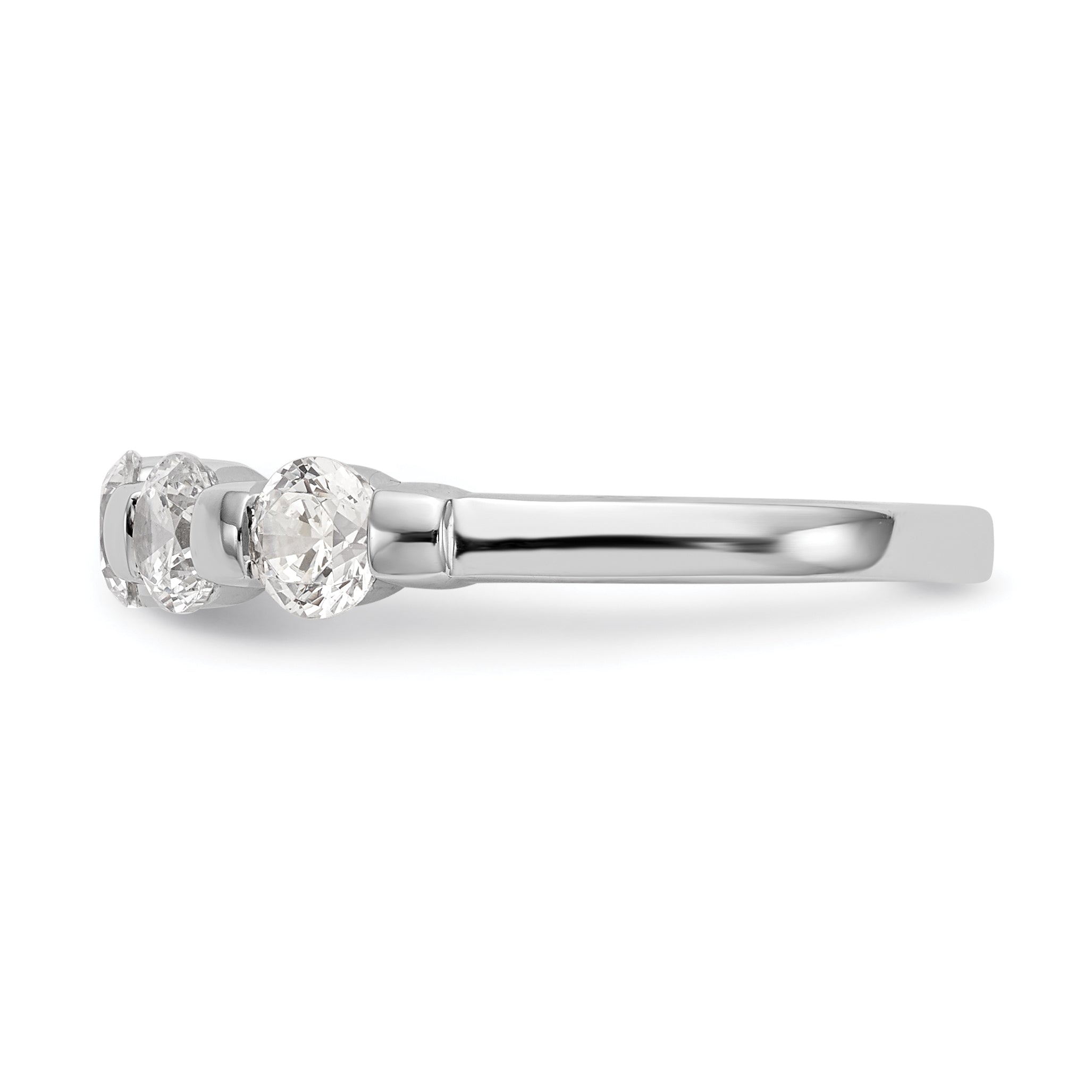14K White Gold 5-Stone Channel-set 1 carat Complete Round Diamond Band