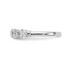 14K White Gold 5-Stone Channel-set 1 carat Complete Round Diamond Band - 7