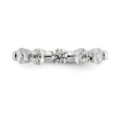 14K White Gold 5-Stone Channel-set 1 carat Complete Round Diamond Band - 7