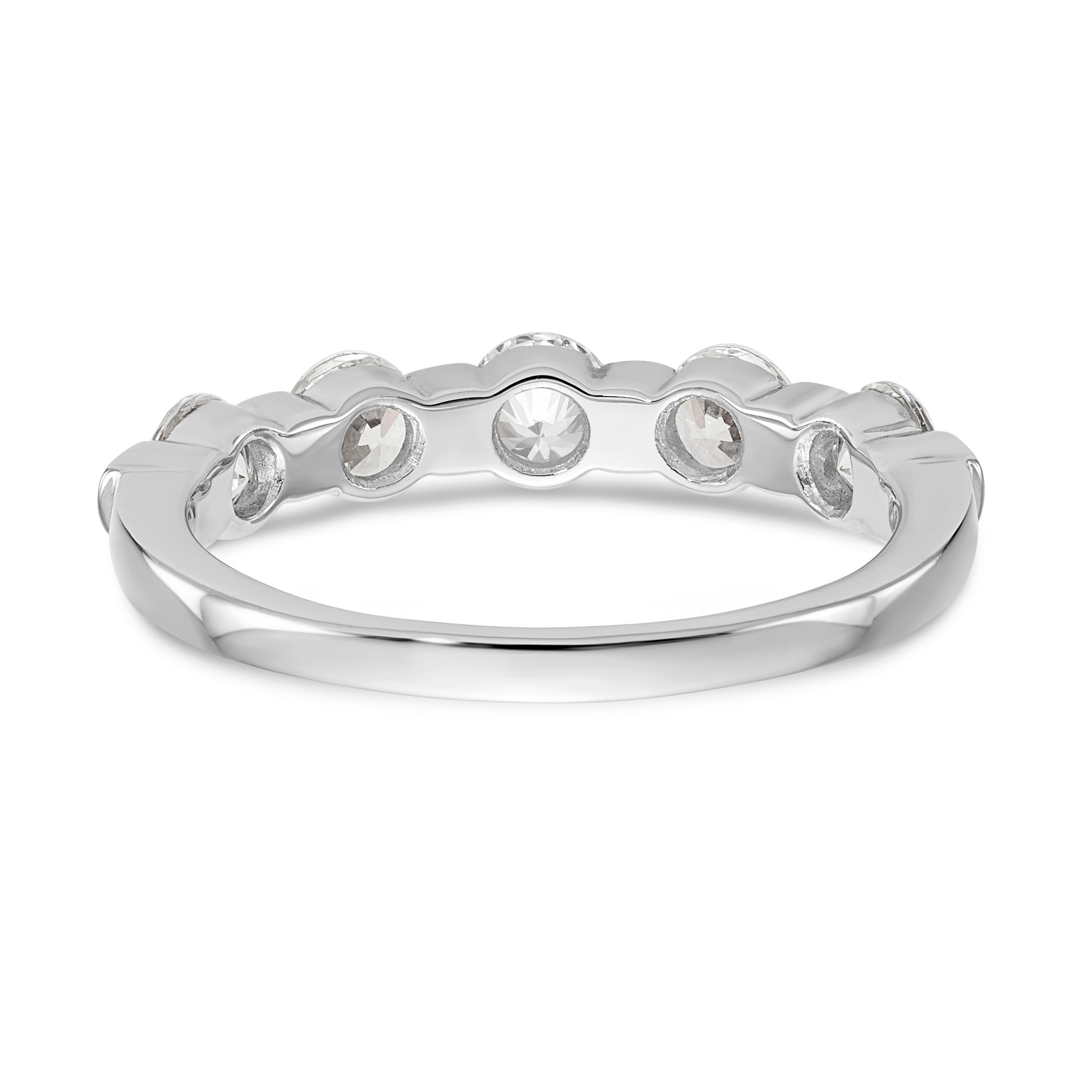 14K White Gold 5-Stone Channel-set 1 carat Complete Round Diamond Band - 7