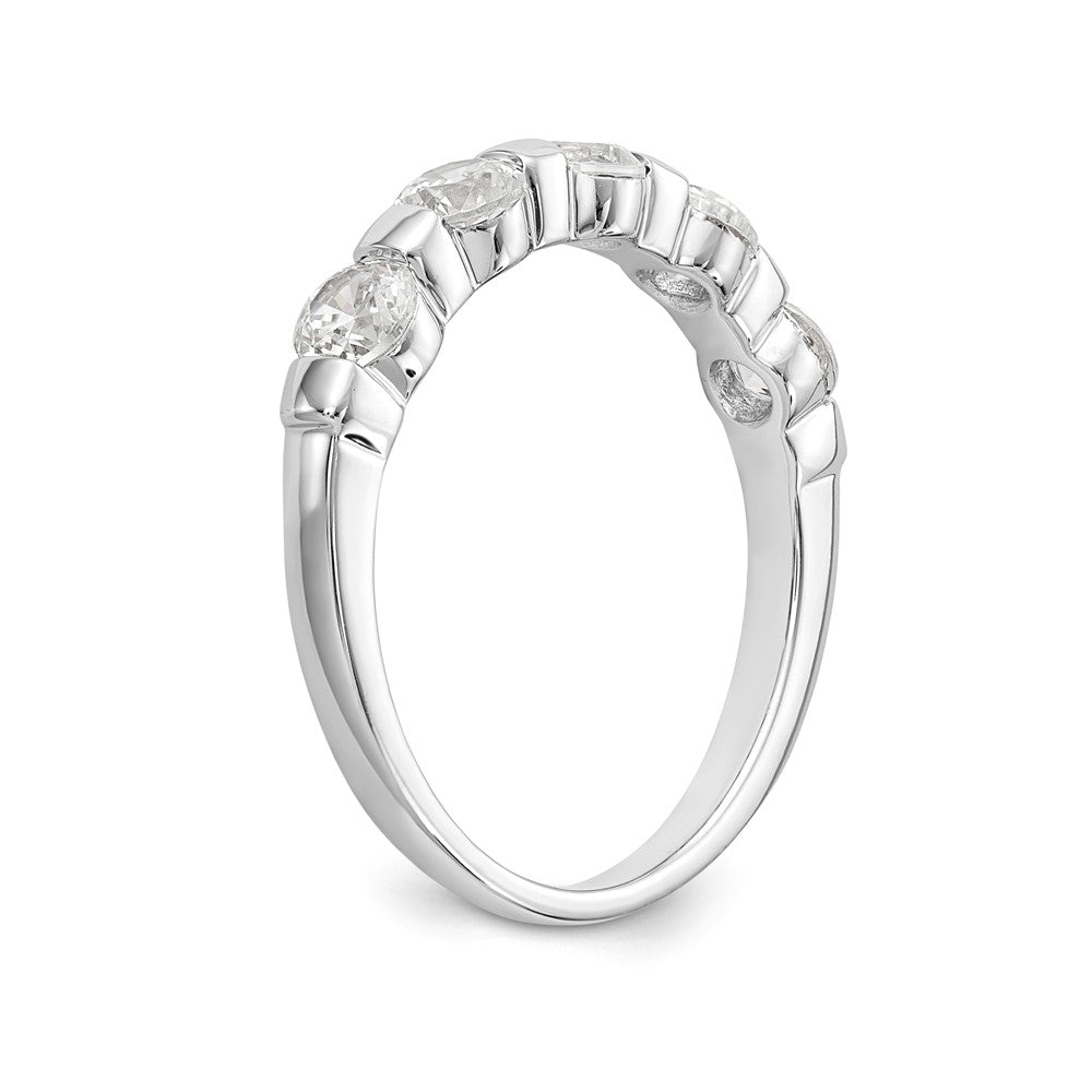 14K White Gold 5-Stone Channel-set 1 carat Complete Round Diamond Band - 7