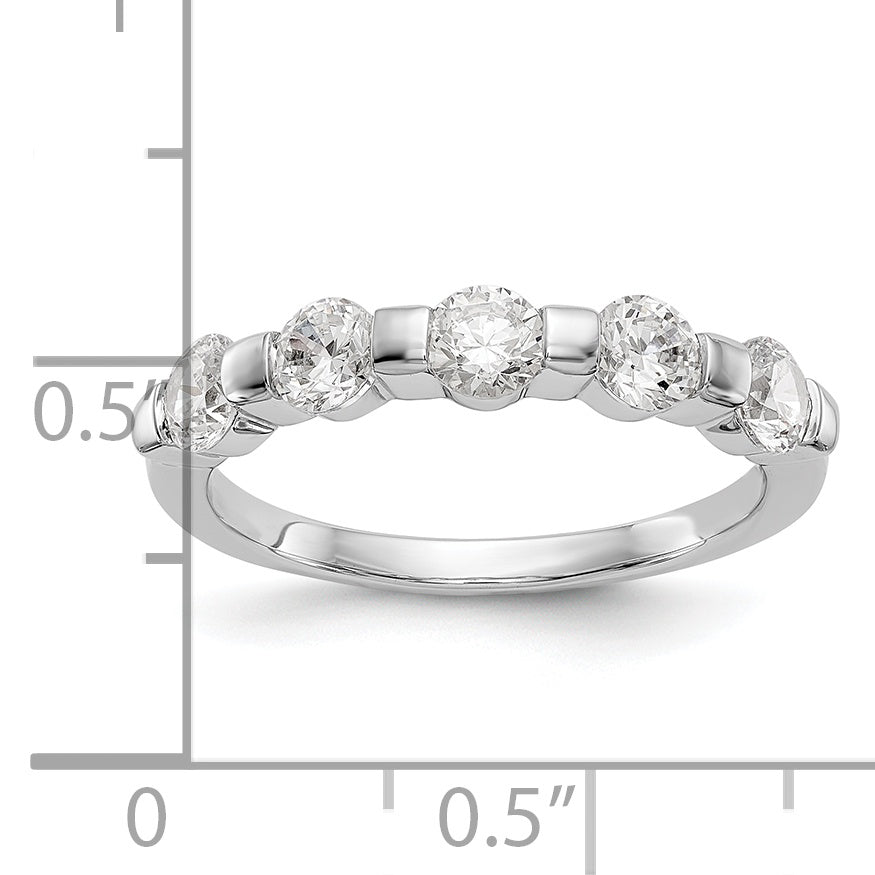 14K White Gold 5-Stone Channel-set 1 carat Complete Round Diamond Band