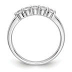 14K White Gold 5-Stone Shared Prong 1/3 carat Complete Round Diamond Band