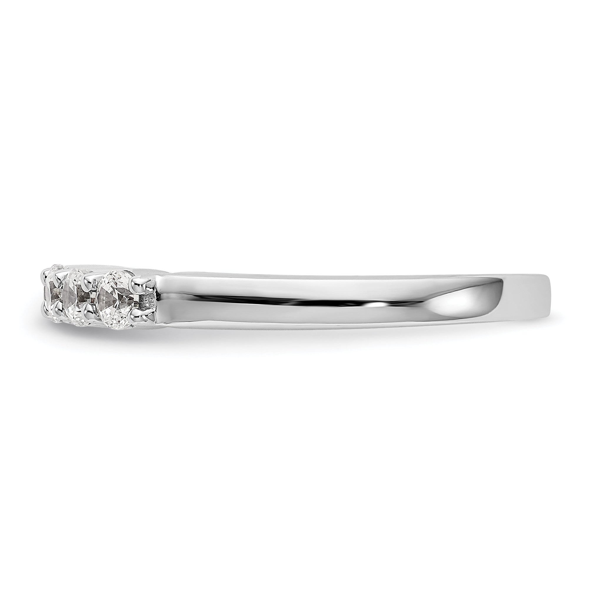 14K White Gold 5-Stone Shared Prong 1/3 carat Complete Round Diamond Band