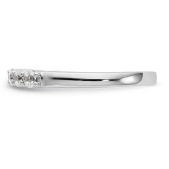 14K White Gold 5-Stone Shared Prong 1/3 carat Complete Round Diamond Band - 7