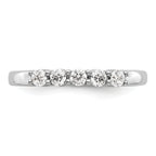 14K White Gold 5-Stone Shared Prong 1/3 carat Complete Round Diamond Band