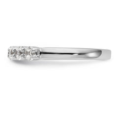 14K White Gold 5-Stone Shared Prong 1/2 carat Complete Round Diamond Band - 7