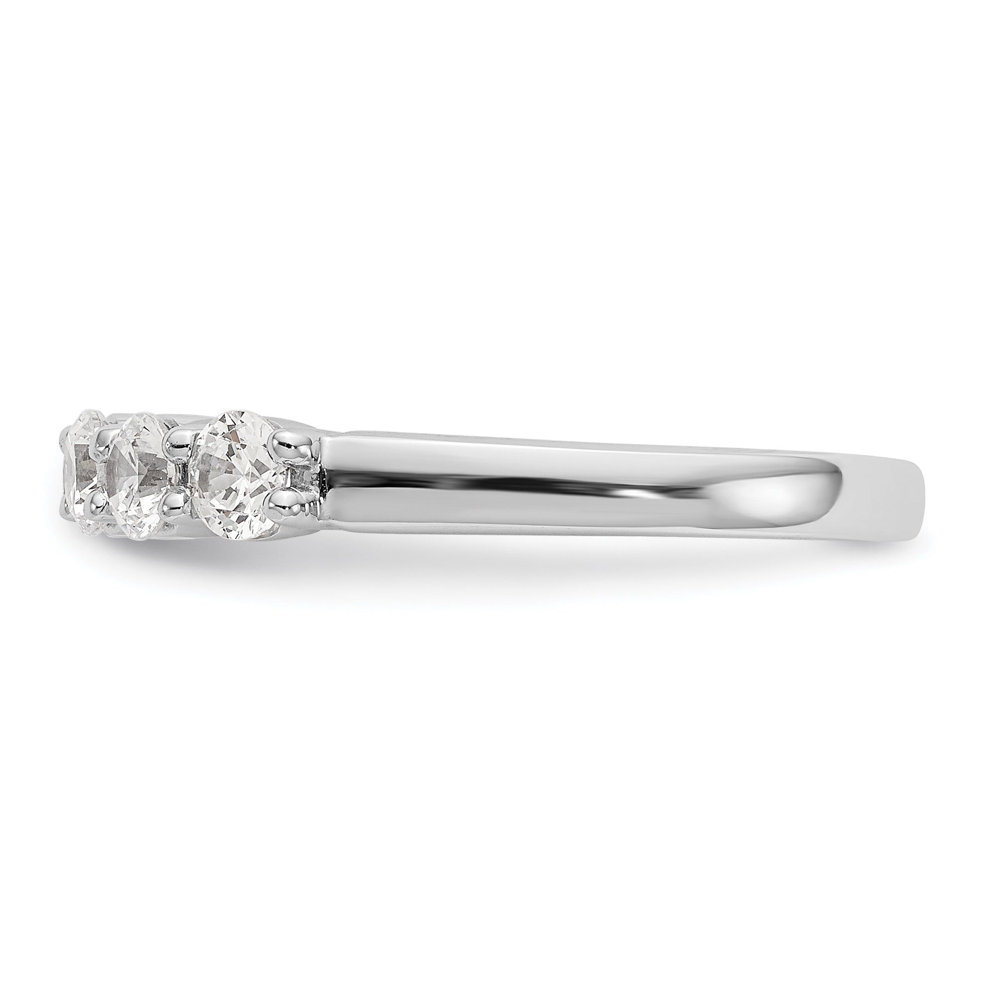 14K White Gold 5-Stone Shared Prong 5/8 carat Complete Round Diamond Band