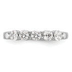 14K White Gold 5-Stone Shared Prong 5/8 carat Complete Round Diamond Band
