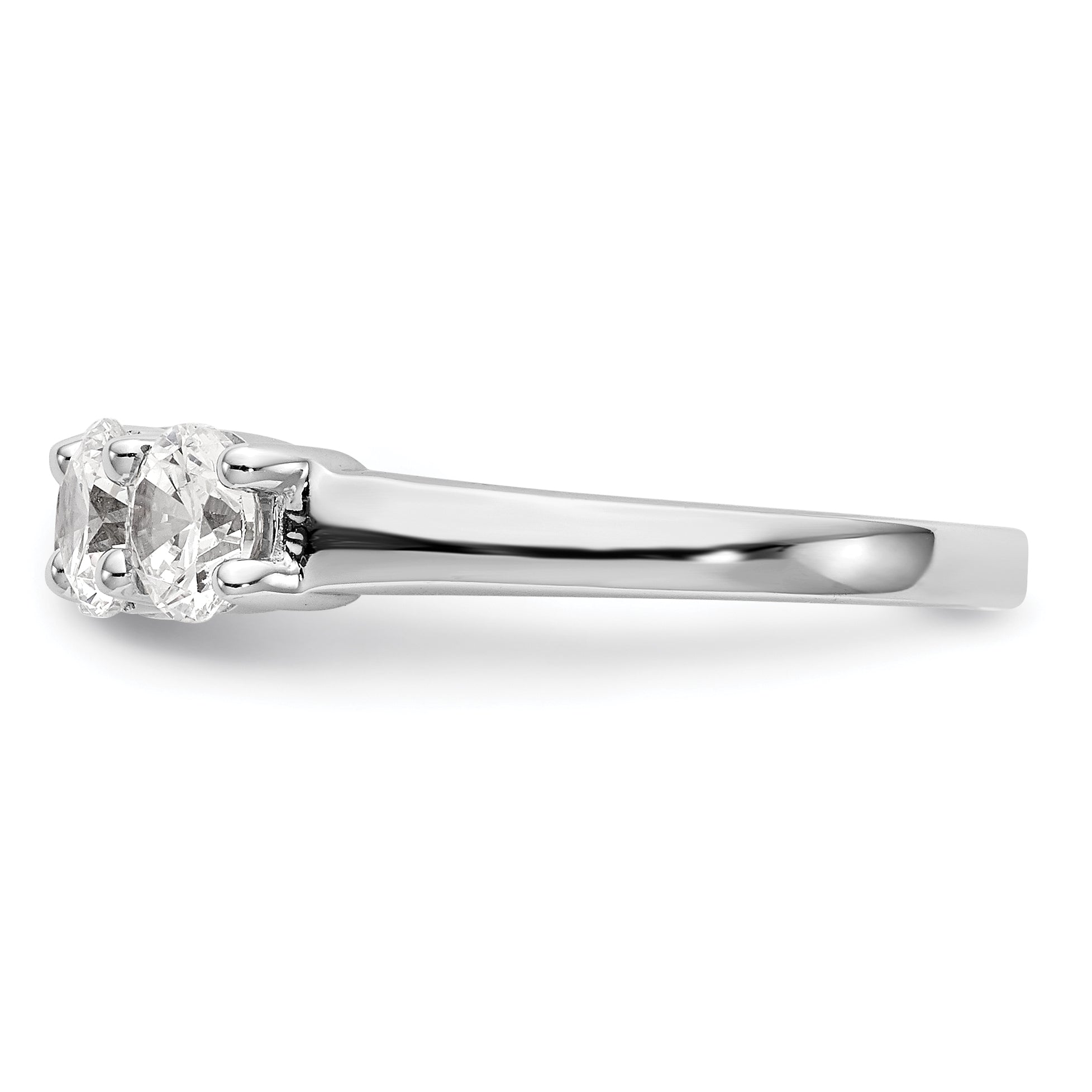 14K White Gold 5-Stone Shared Prong 1.65 carat Complete Round Diamond Band