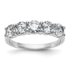 14K White Gold 5-Stone Shared Prong 1.65 carat Complete Round Diamond Band