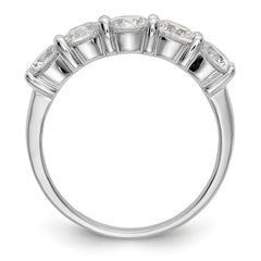 14K White Gold 5-Stone Shared Prong 1.65 carat Complete Round Diamond Band - 7