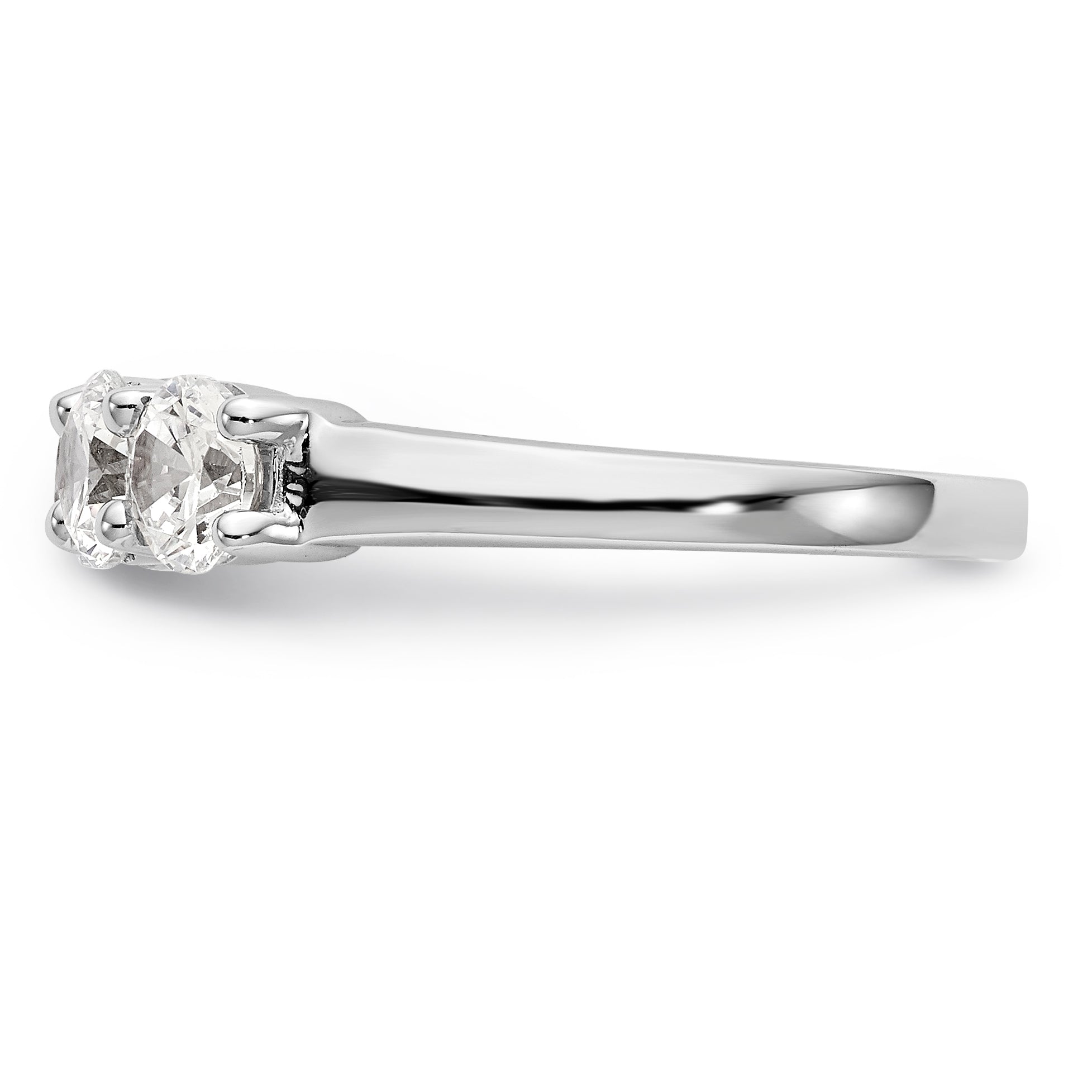14K White Gold 5-Stone Shared Prong 1.65 carat Complete Round Diamond Band - 7