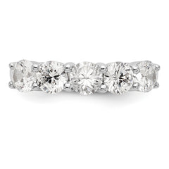 14K White Gold 5-Stone Shared Prong 1.65 carat Complete Round Diamond Band - 7