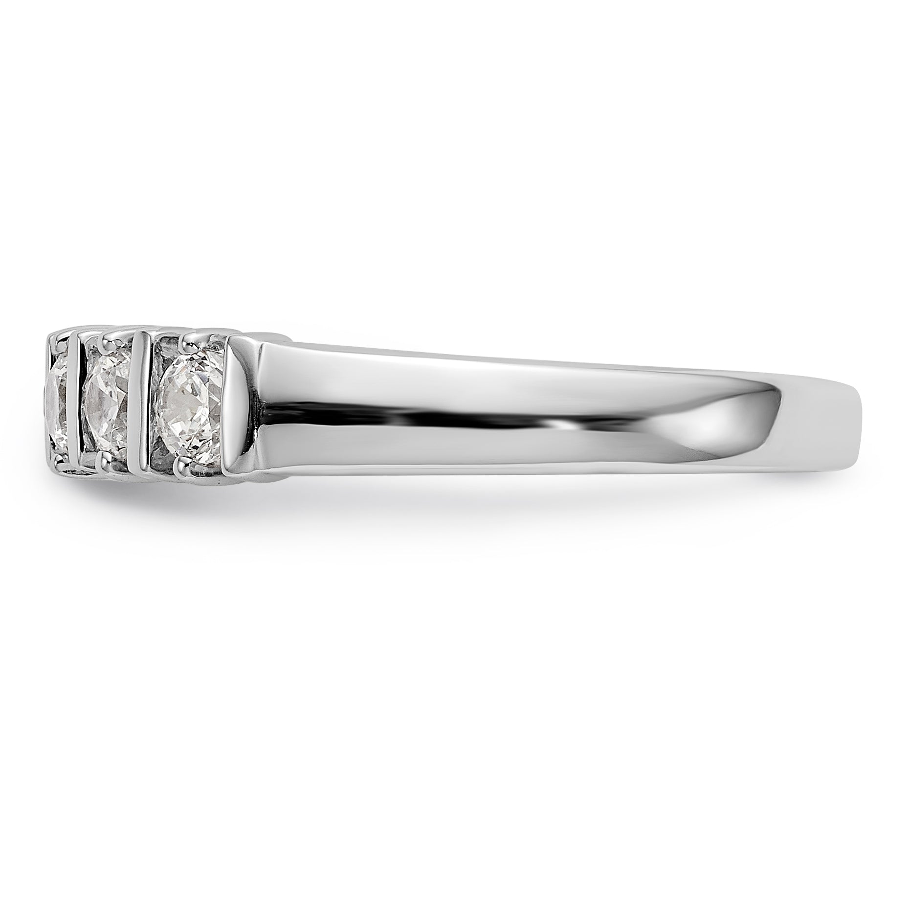 14K White Gold 5-Stone Prong-set (Holds 5-2.1mm Round) Diamond Band Mounting - 7