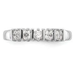 14K White Gold 5-Stone Prong-set (Holds 5-2.1mm Round) Diamond Band Mounting - 7