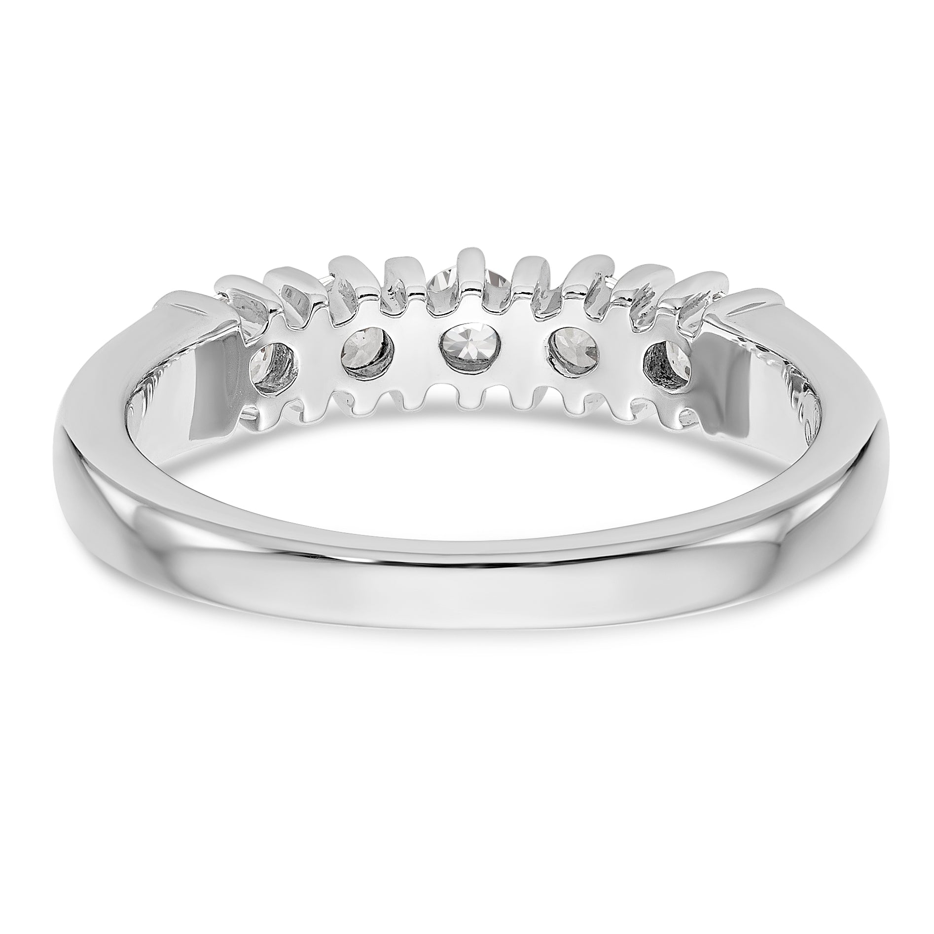 14K White Gold 5-Stone Prong-set (Holds 5-2.1mm Round) Diamond Band Mounting - 7