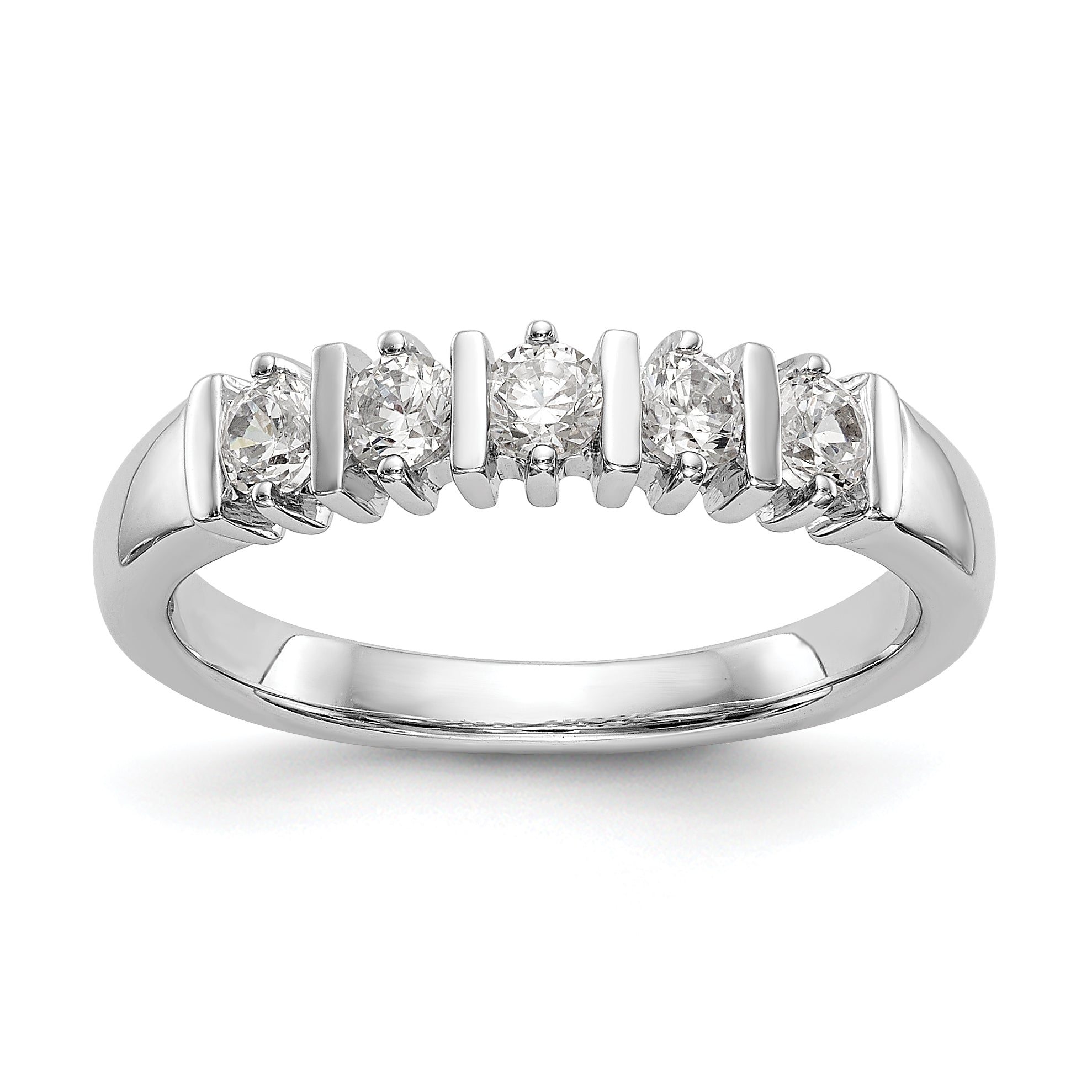 14K White Gold 5-Stone Prong-set (Holds 5-2.9mm Round) Diamond Band Mounting Main image