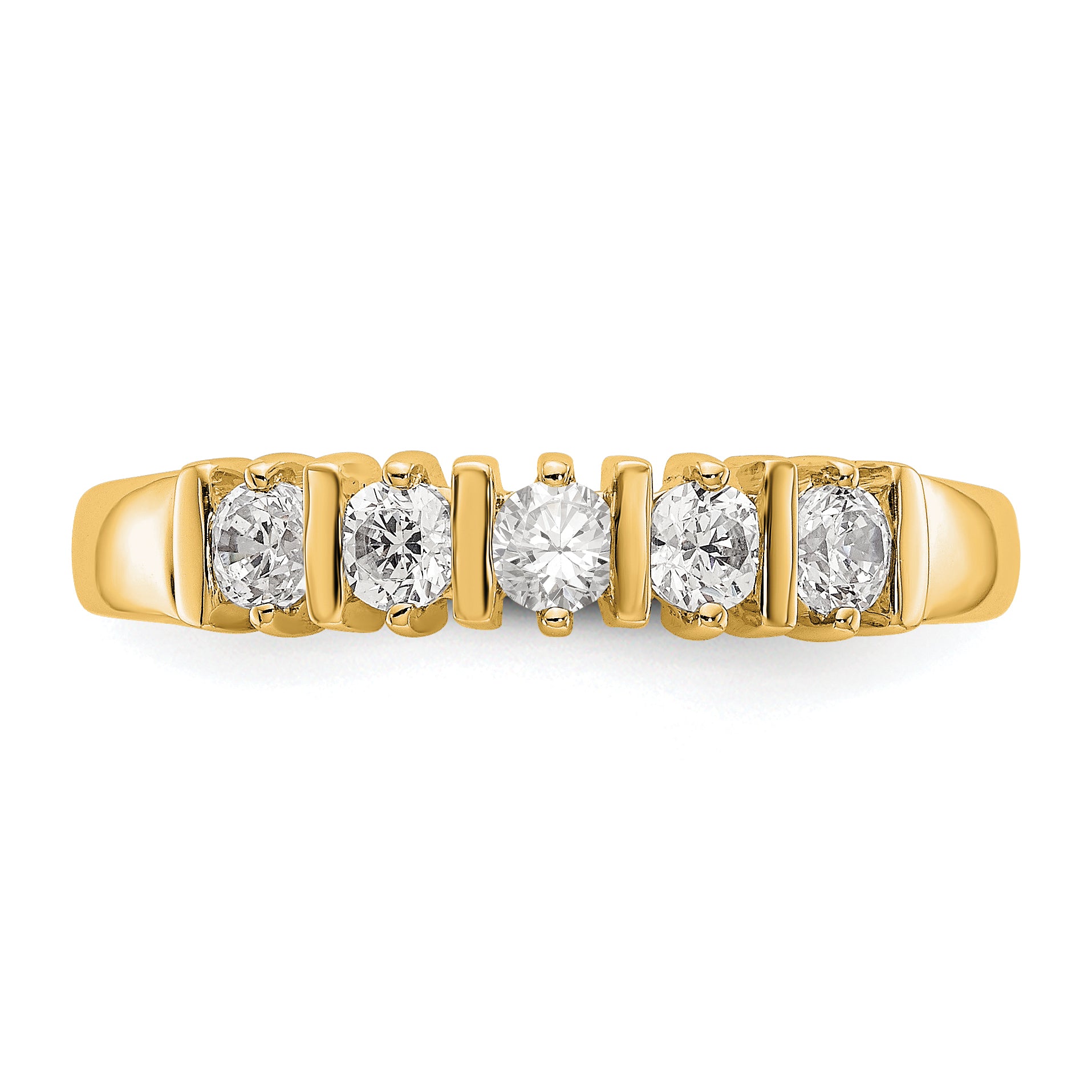 14K Yellow Gold 5-Stone Diamond Band