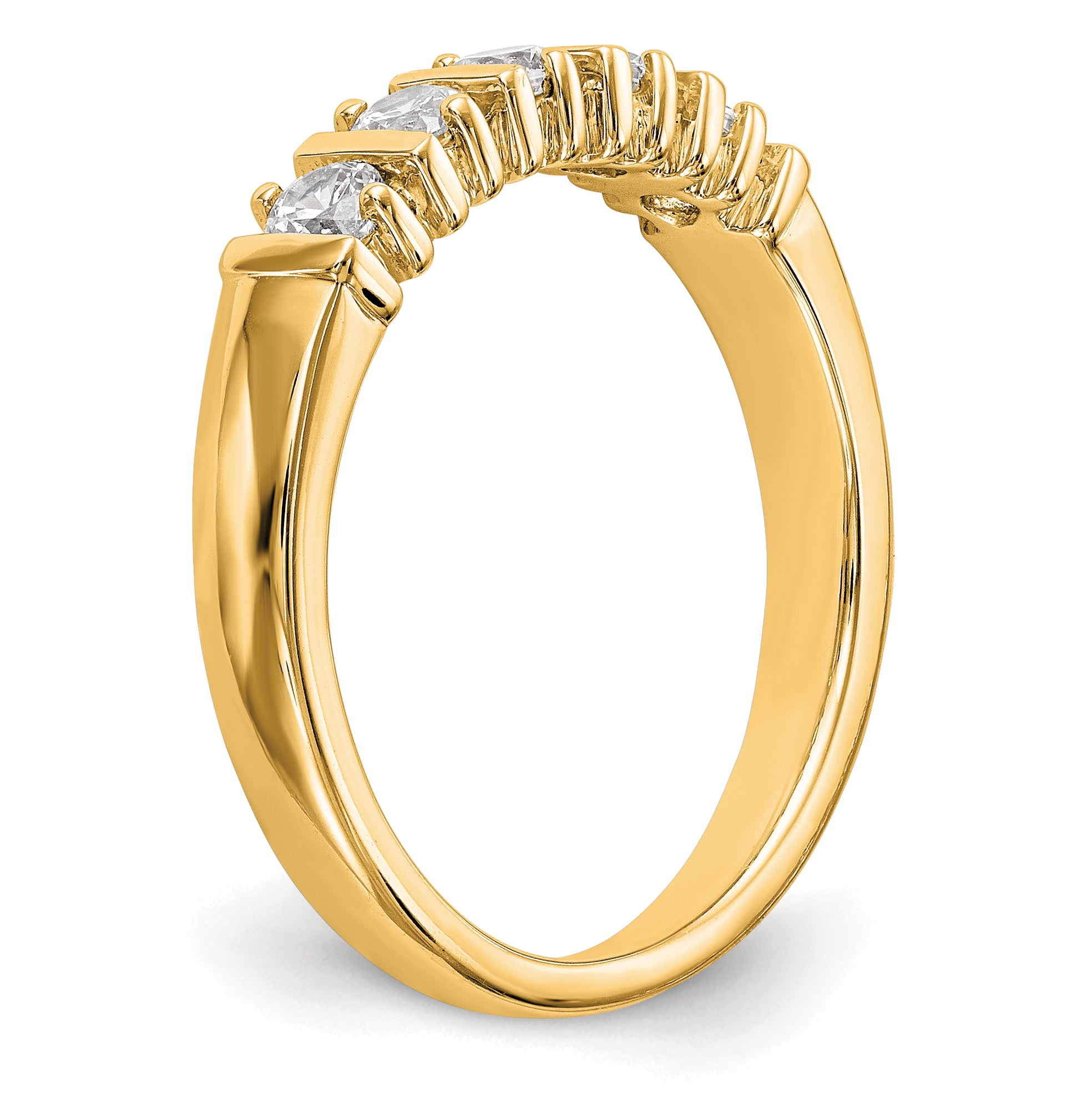 14K Yellow Gold 5-Stone Diamond Band