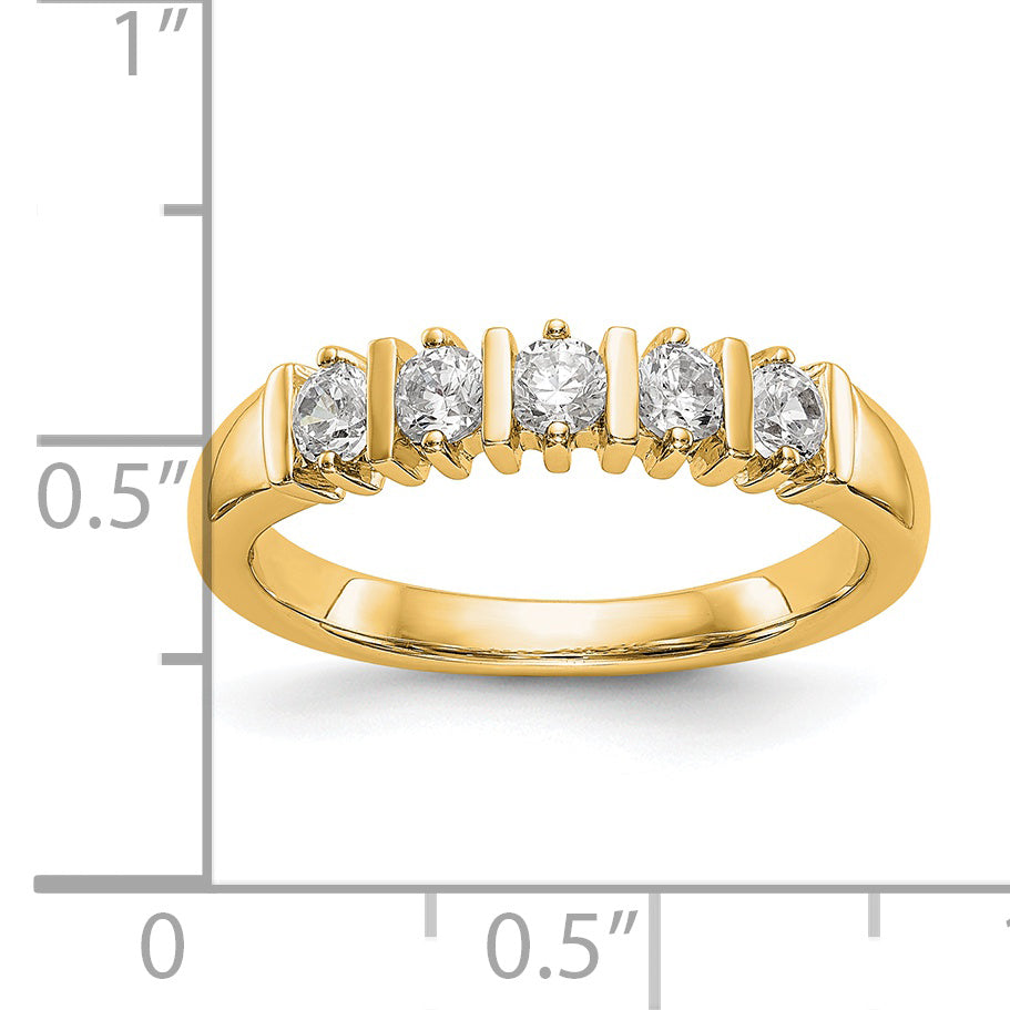 14K Yellow Gold 5-Stone Diamond Band