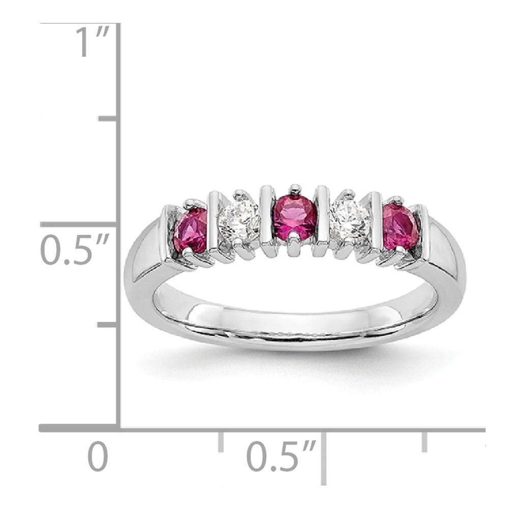 14K White Gold Diamond w/Ruby Band