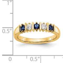 14K Yellow Gold Diamond w/Sapphire Band