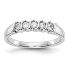 14K White Gold 5-Stone Prong-set 1/4 carat Complete Round Diamond Band