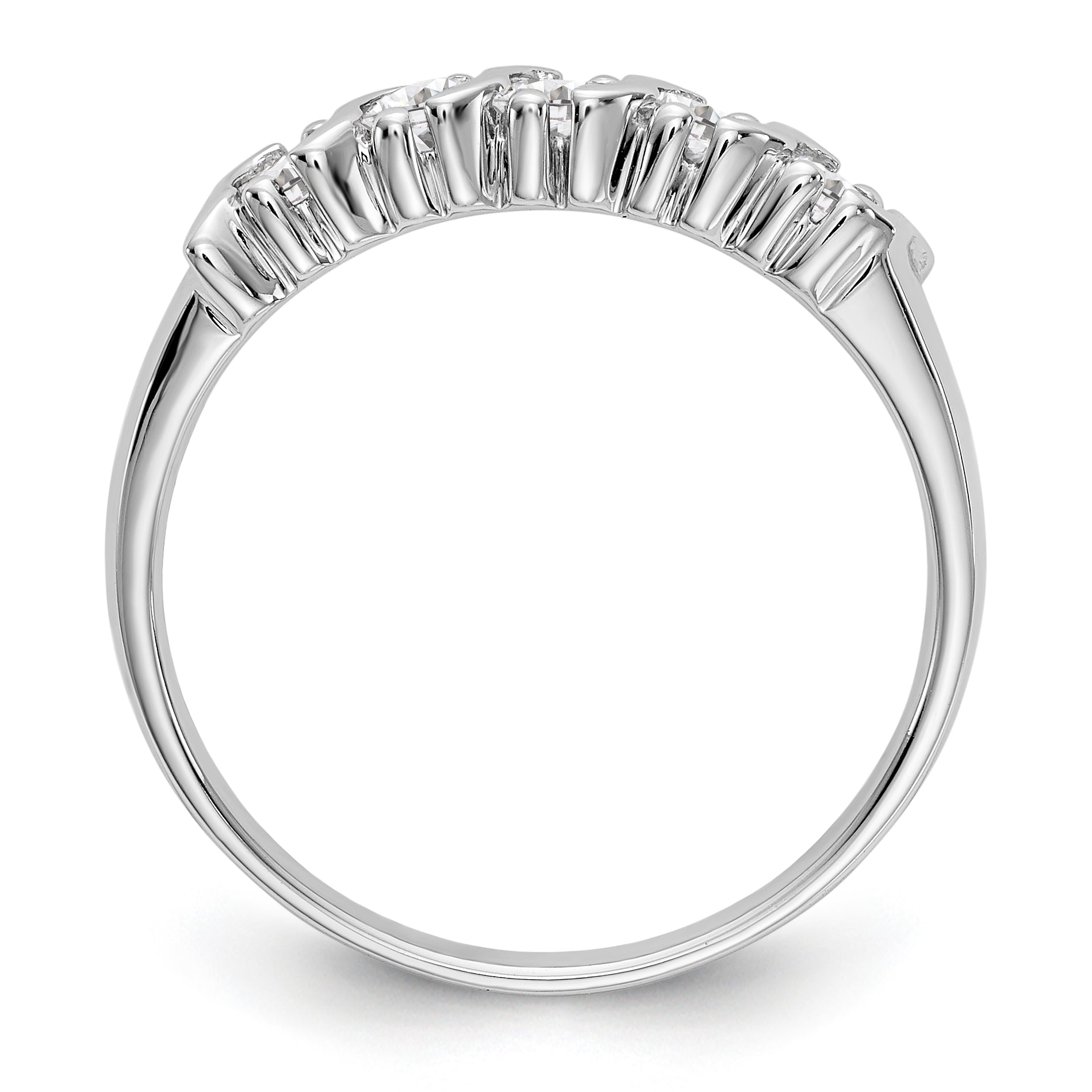 14K White Gold 5-Stone Prong-set (Holds 5-2.9mm Round) Diamond Band Mounting Secondary image