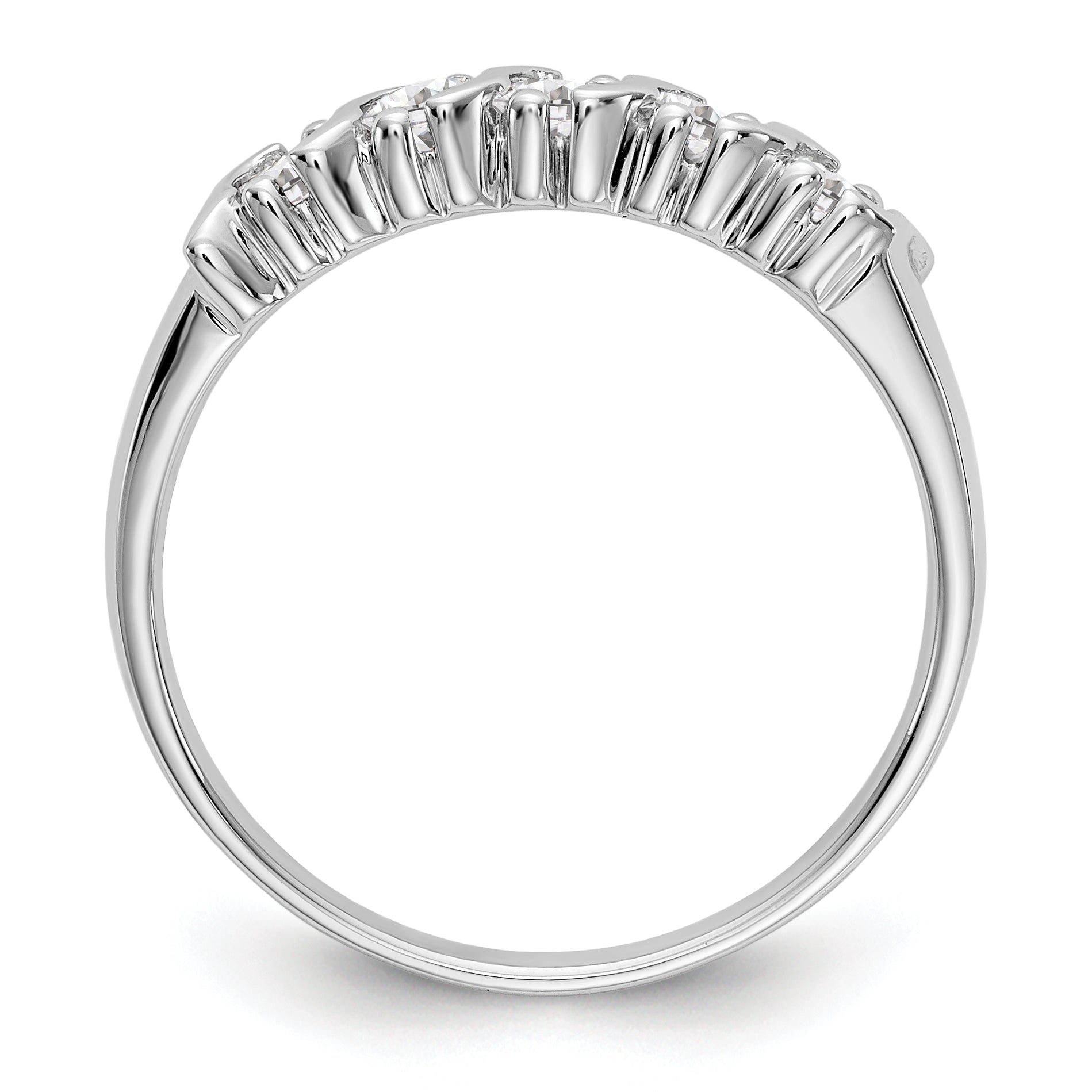 14K White Gold 5-Stone Prong-set 1/2 carat Complete Round Diamond Band Secondary image