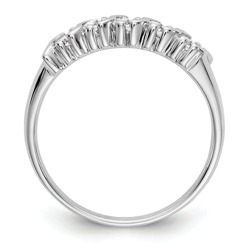 14K White Gold 5-Stone Prong-set 1/2 carat Complete Round Diamond Band