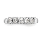 14K White Gold 5-Stone Prong-set 1/2 carat Complete Round Diamond Band