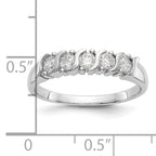 14K White Gold 5-Stone Prong-set 1/2 carat Complete Round Diamond Band