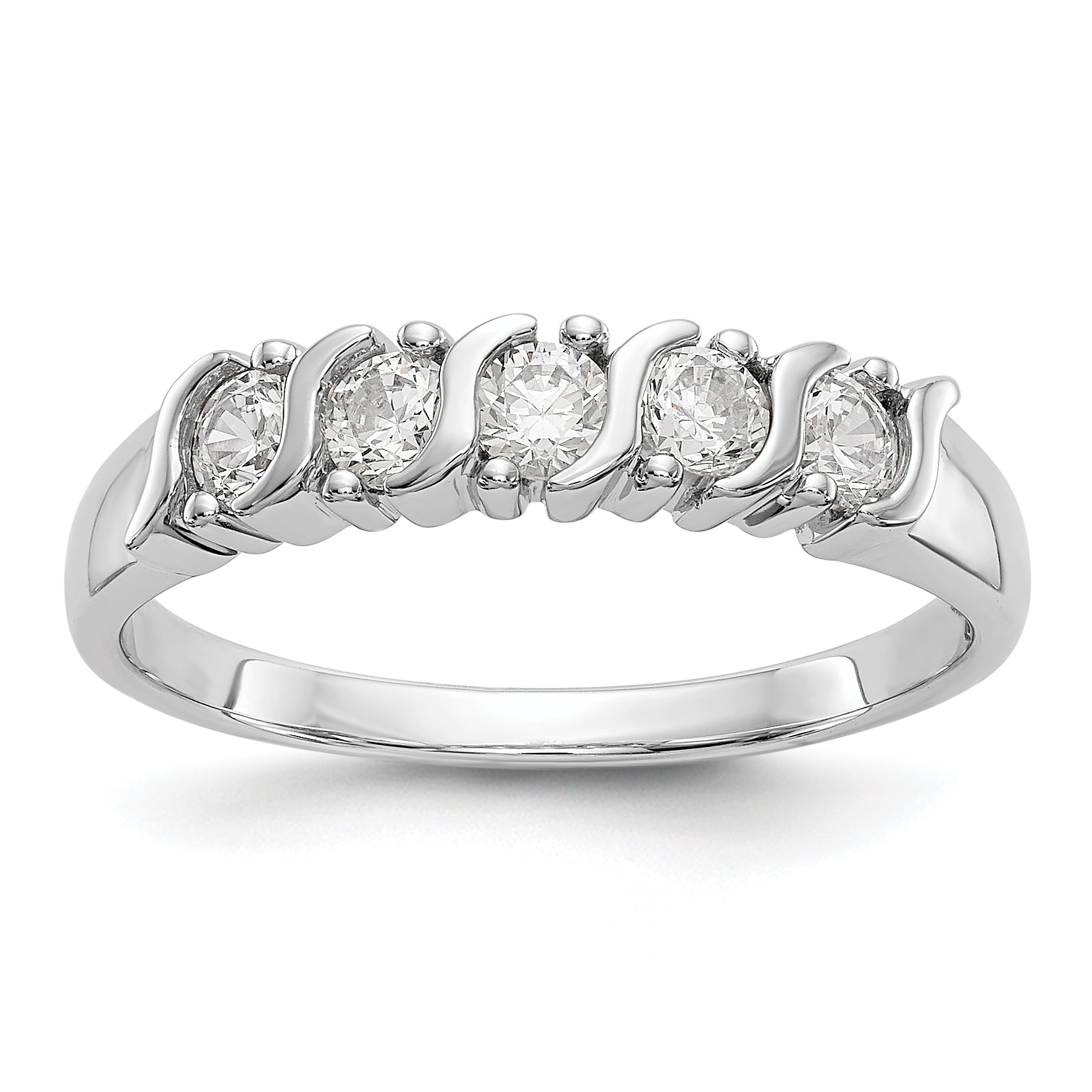 14K White Gold 5-Stone Prong-set (Holds 5-2.9mm Round) Diamond Band Mounting Main image