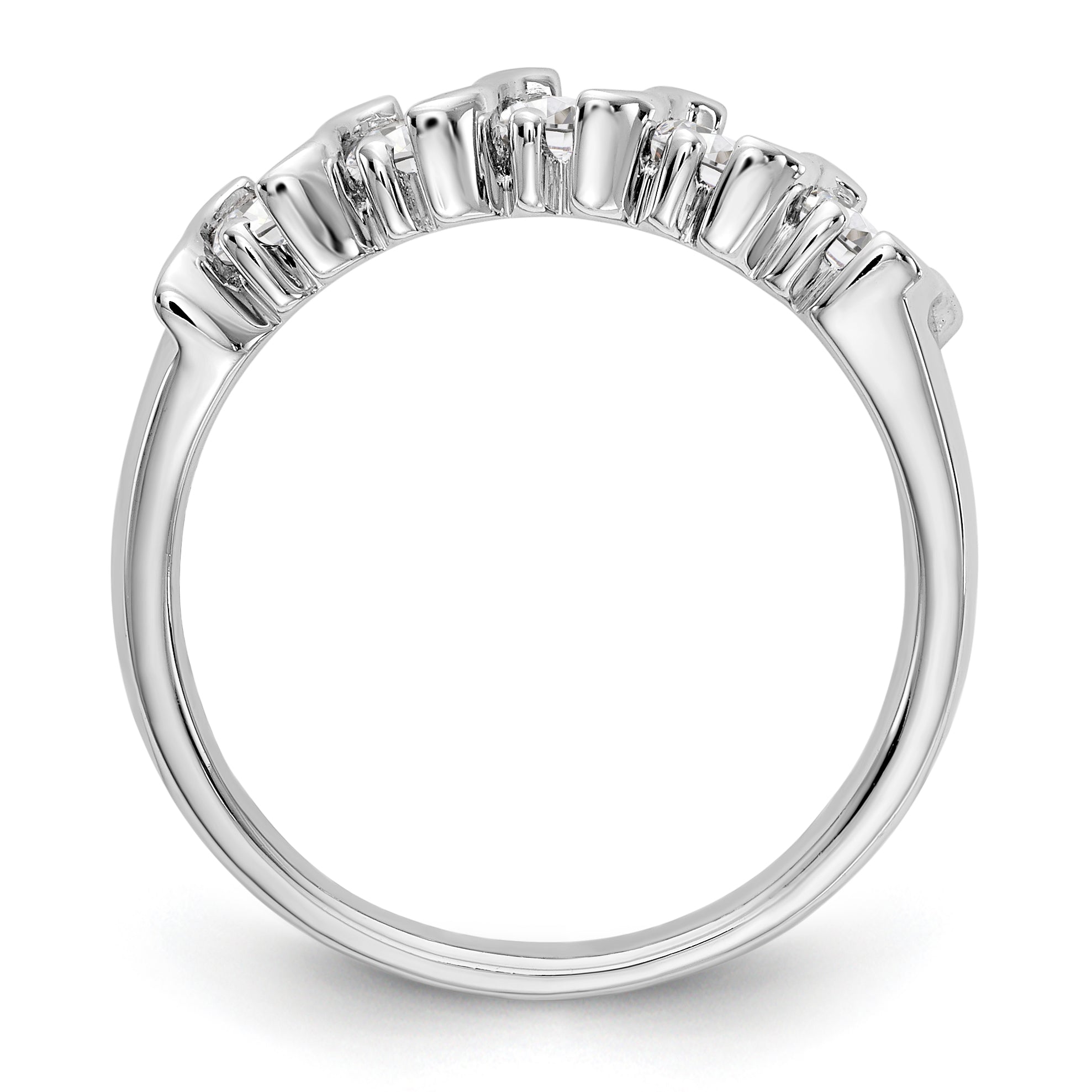 14K White Gold 5-Stone Prong-set (Holds 5-3.7mm Round) Diamond Band Mounting Secondary image