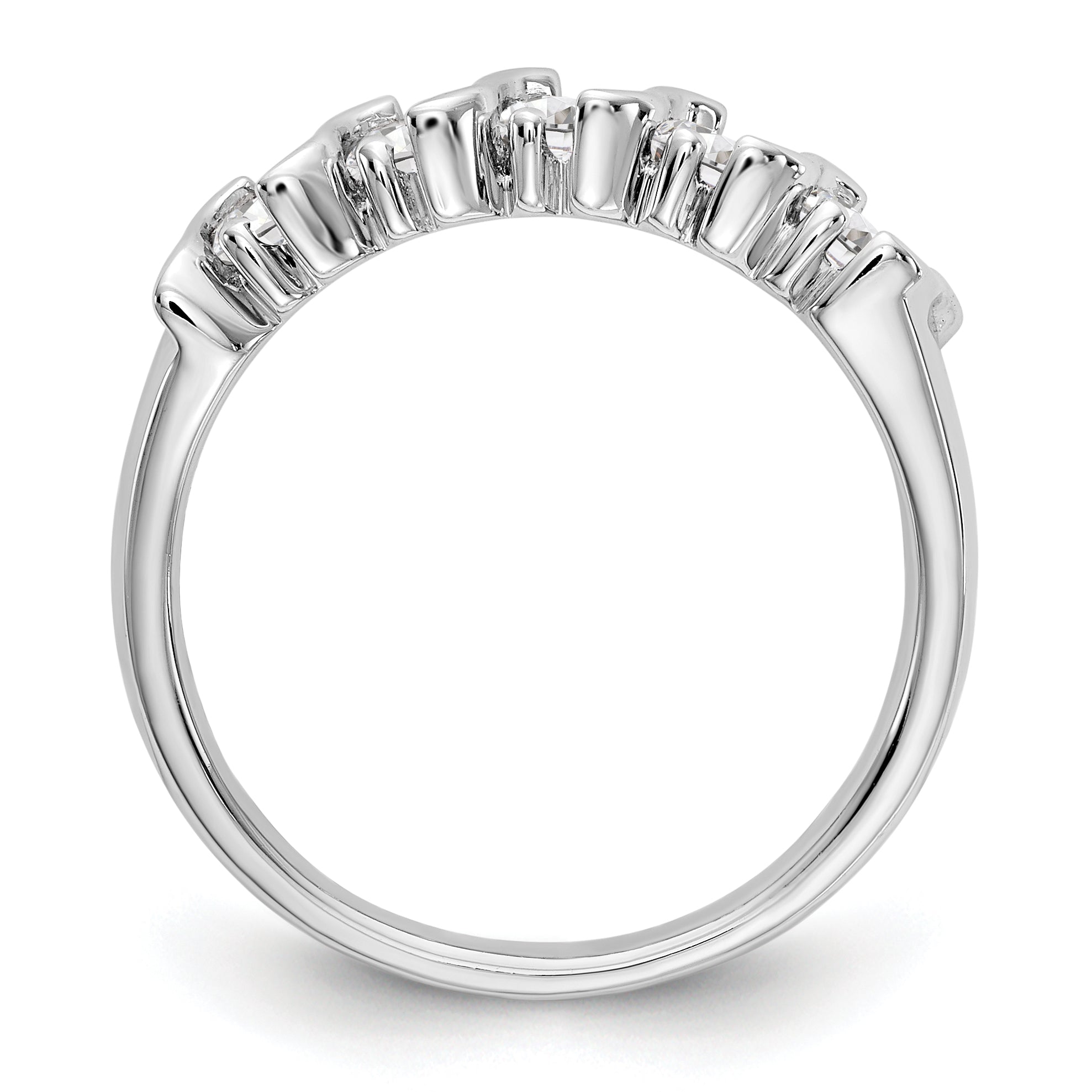14K White Gold 5-Stone Prong-set 3/4 carat Complete Round Diamond Band Secondary image