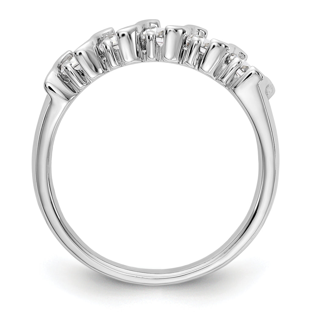 14K White Gold 5-Stone Prong-set 3/4 carat Complete Round Diamond Band