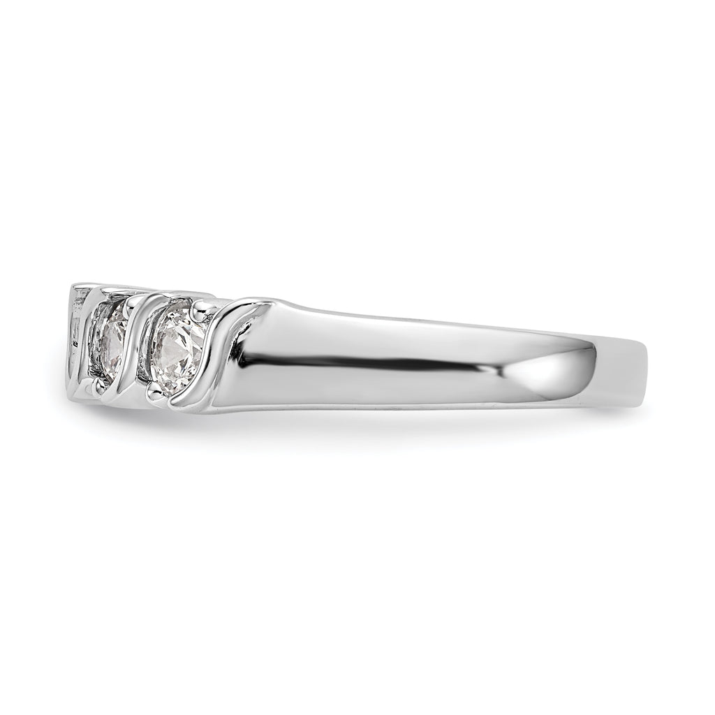 14K White Gold 5-Stone Prong-set 3/4 carat Complete Round Diamond Band