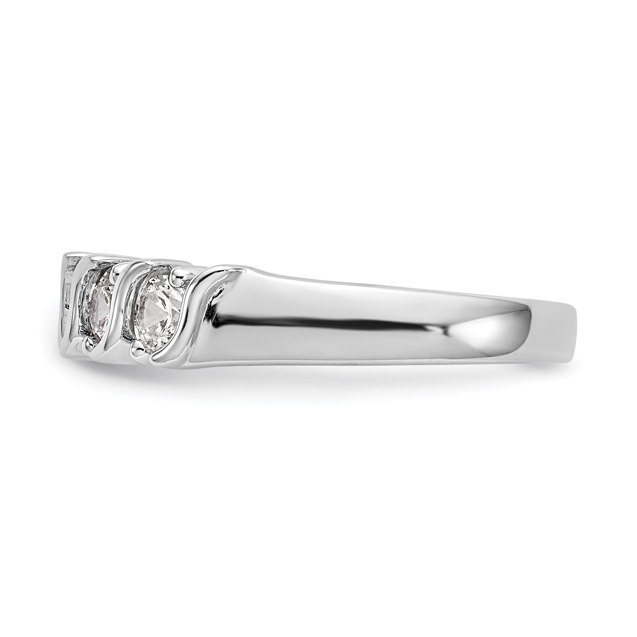 14K White Gold 5-Stone Prong-set 3/4 carat Complete Round Diamond Band