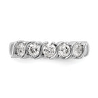 14K White Gold 5-Stone Prong-set 3/4 carat Complete Round Diamond Band
