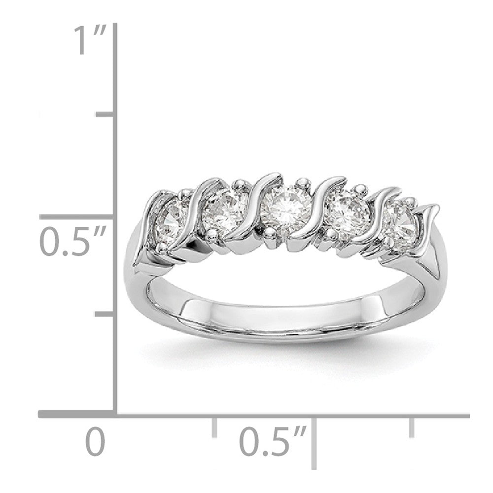 14K White Gold 5-Stone Diamond Band Mounting