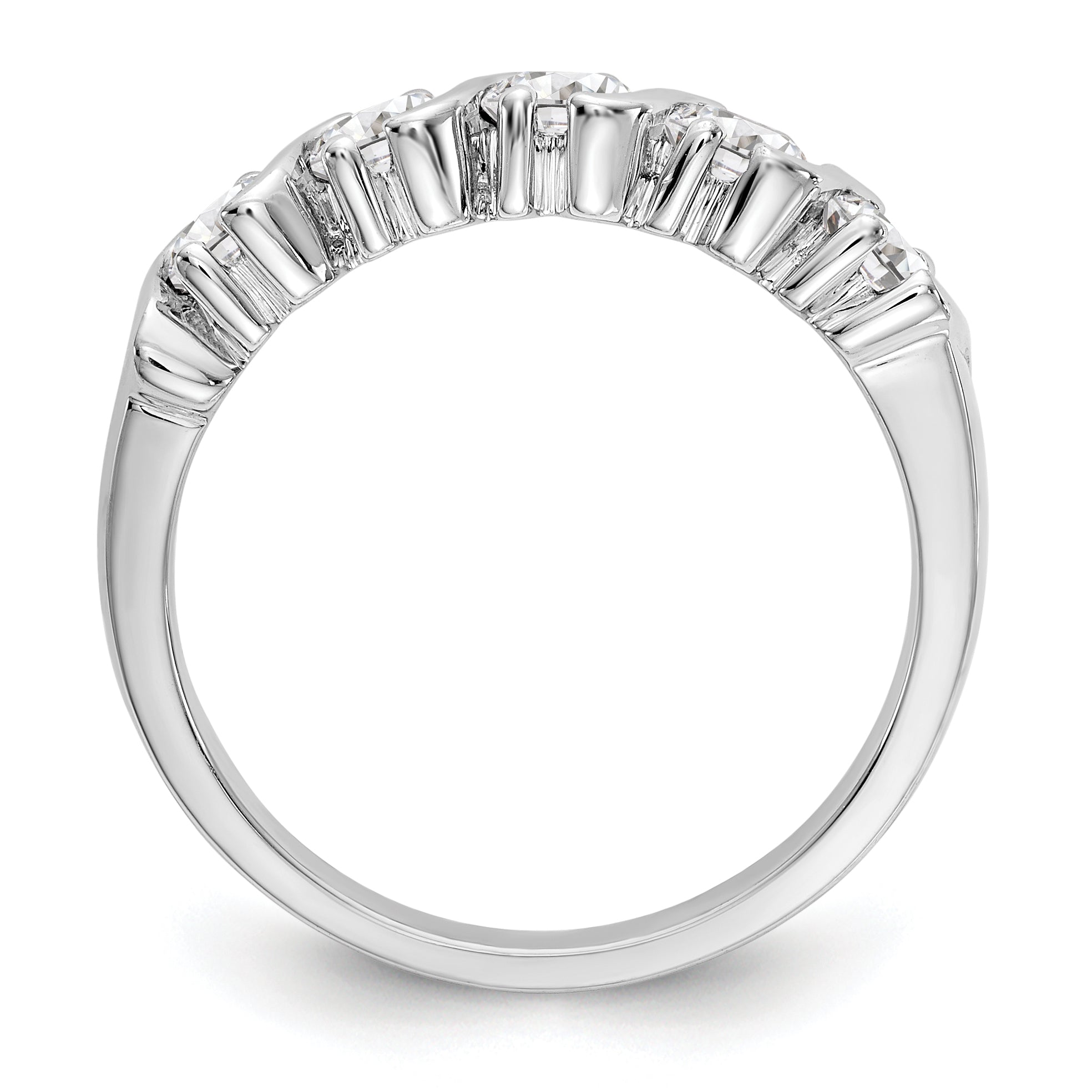 14K White Gold 5-Stone Prong-set 1 carat Complete Round Diamond Band Secondary image